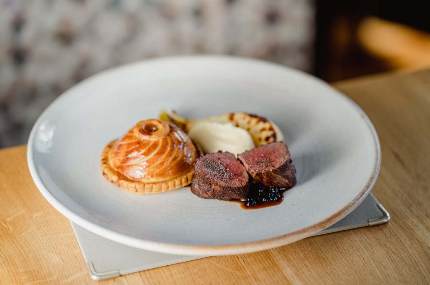 Pithivie of Castle game Sika deer roasted loin at Kora by Tom Kitchin.