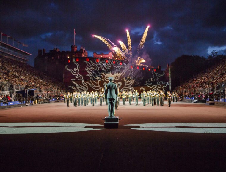 Soldiers and musicians perform at The Royal Edinburgh Military Tattoo
