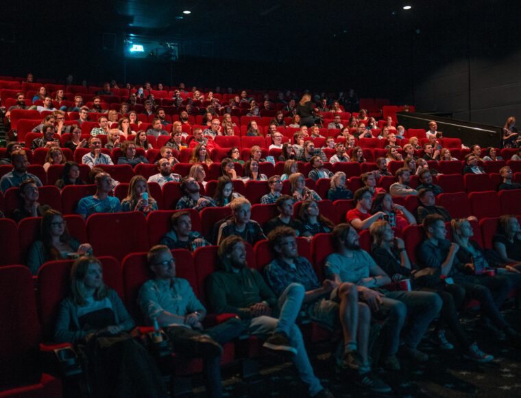 Film lovers watch a film in a cinema at The Edinburgh International Film Festival