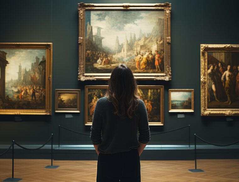 Visitor in exploring the Tate Britain Turner Prize Museum