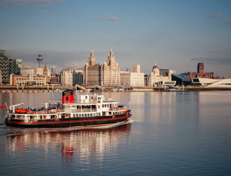 Special Halloween Monster Mash River Cruise, by Mersey Ferries crossing the River Mersey in Liverpool